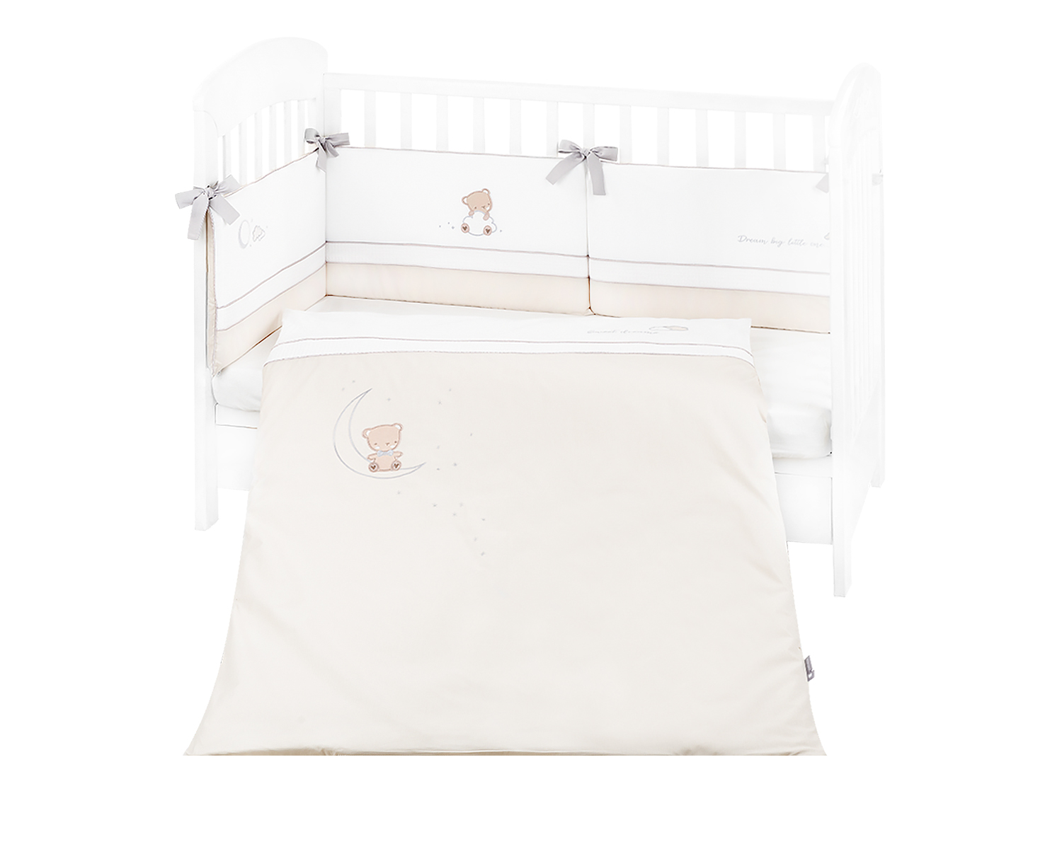 Бебешки спален комплект с бродерия 2 части EU style 70/140 Dream Big Beige
