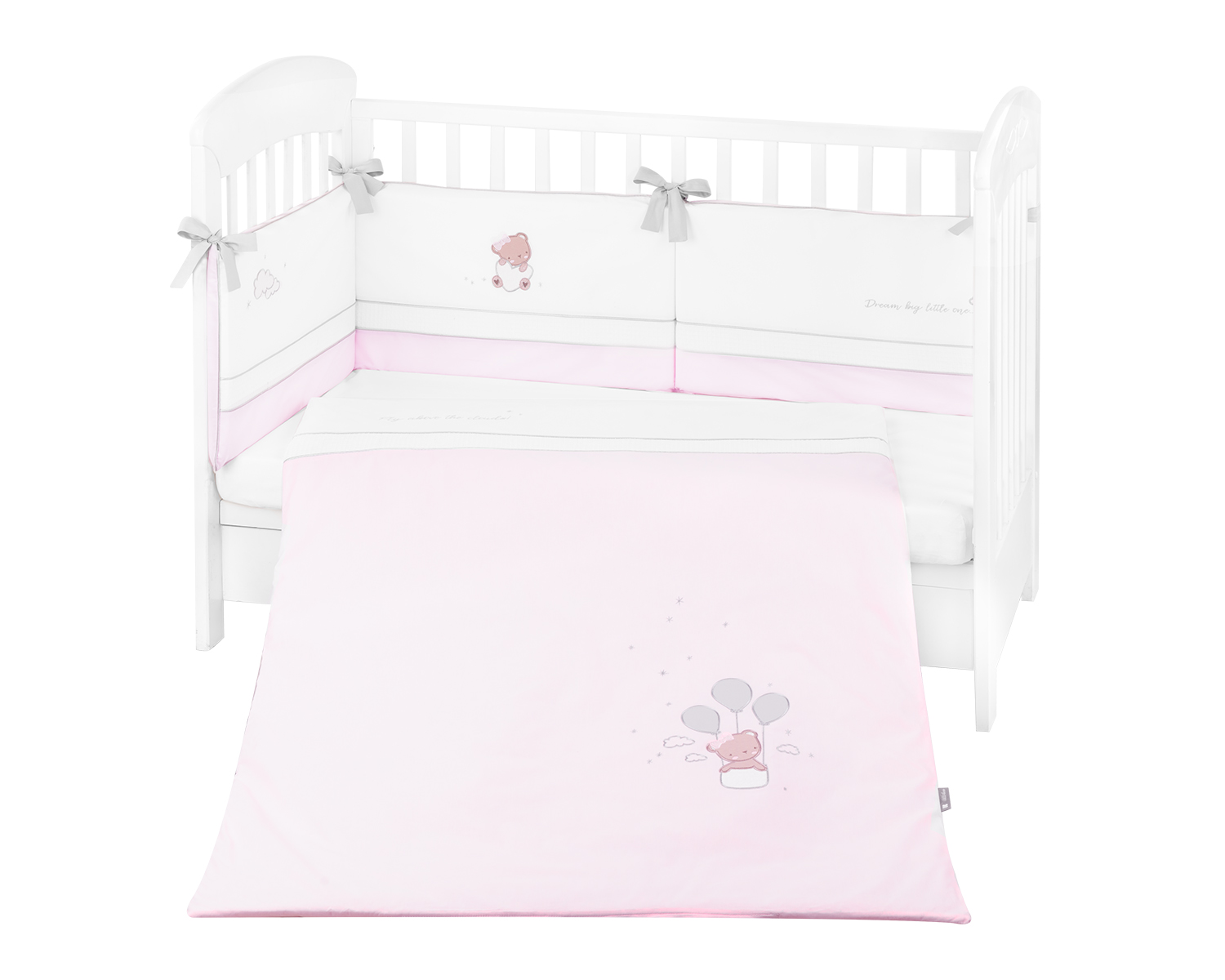 Бебешки спален комплект с бродерия 2 части EU style 70/140 Dream Big Pink
