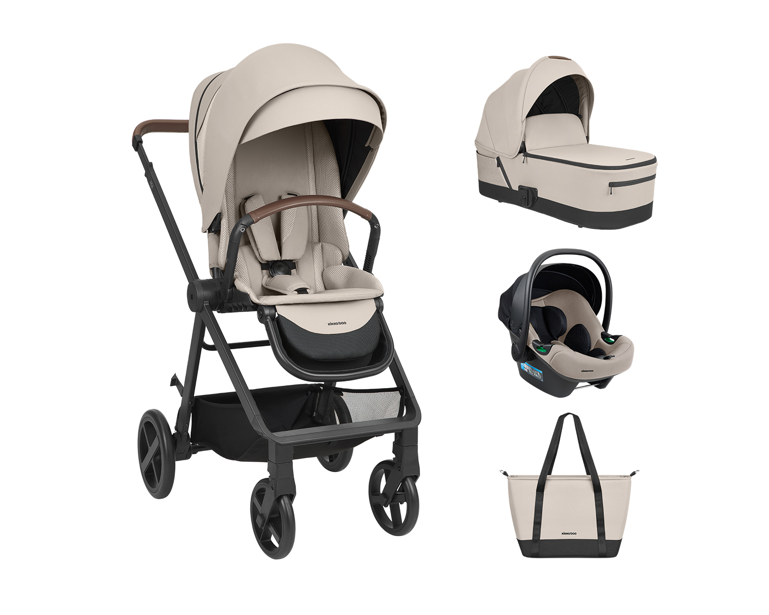Комбинирана количка 3в1 с кош за новородено Mia Beige 2026