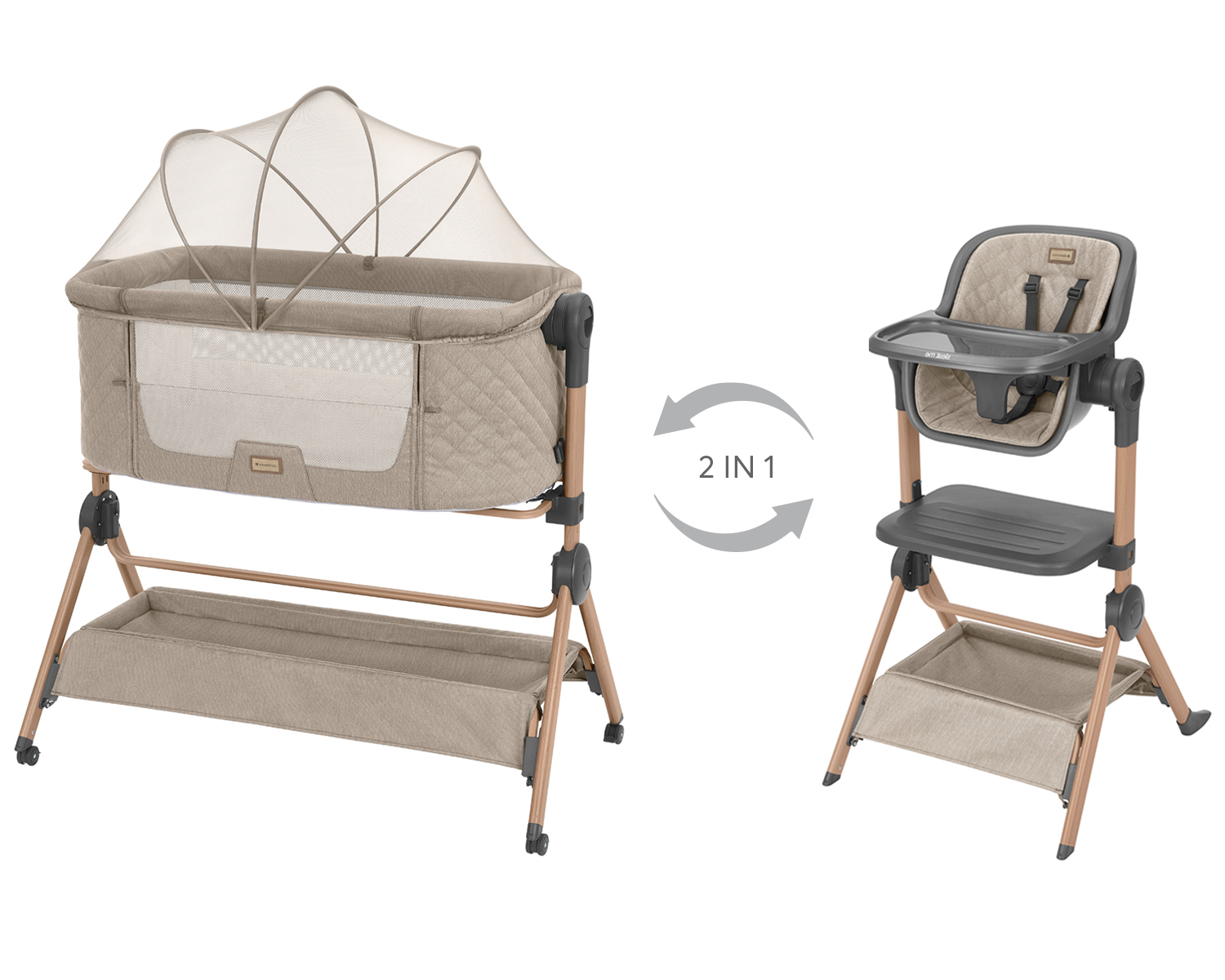 2в1 Мини кошара + Стол за хранене Sleat Me Beige