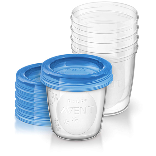 Philips AVENT Контейнери за съхранение на кърма или бебешка храна 180 мл, 5 бр./оп. SCF619/05