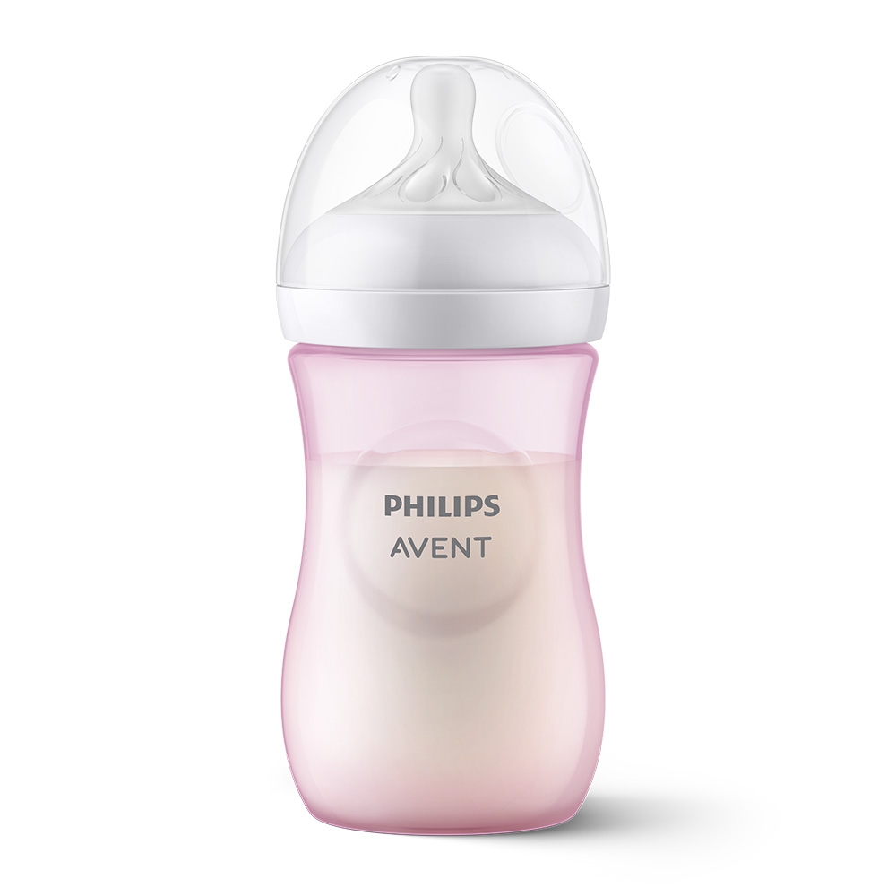 Шише за хранене Natural Response 260 мл с биберон без протичане Natural Response Поток 3, 1м+, Розово, Philips AVENT SCY903/11
