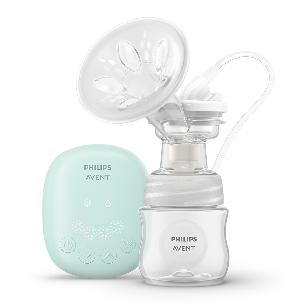 Единична електрическа помпа за изцеждане на кърма Philips AVENT Essential SCF323/11, с мек силиконов уплътнител с унифициран размер
