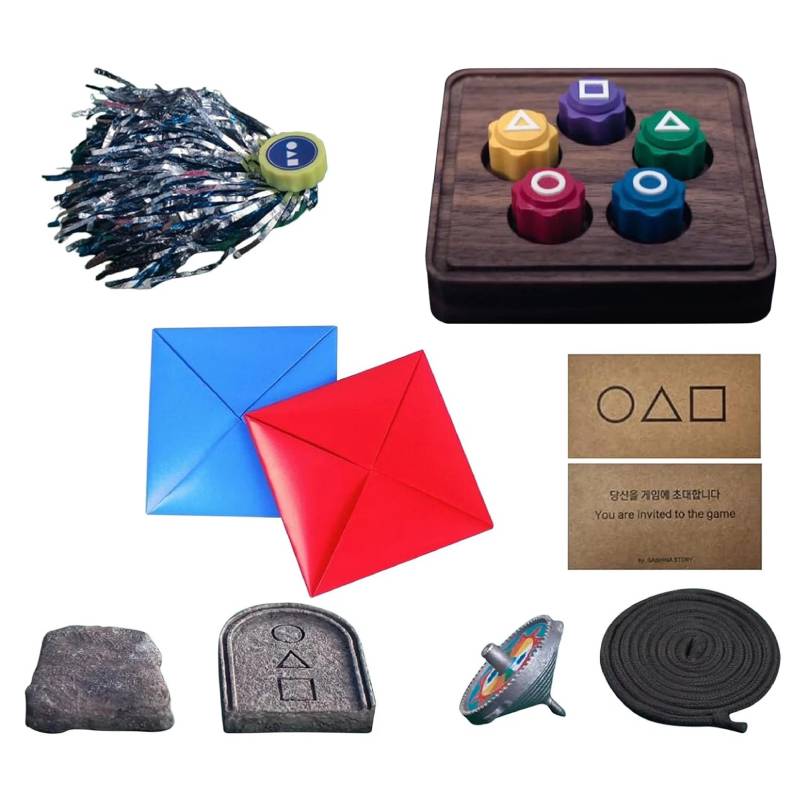 Настолна корейска игра 5 в 1 Raya Toys Gonggi, Ddakji, Biseokchigi, Paengi Doligi, Jegi