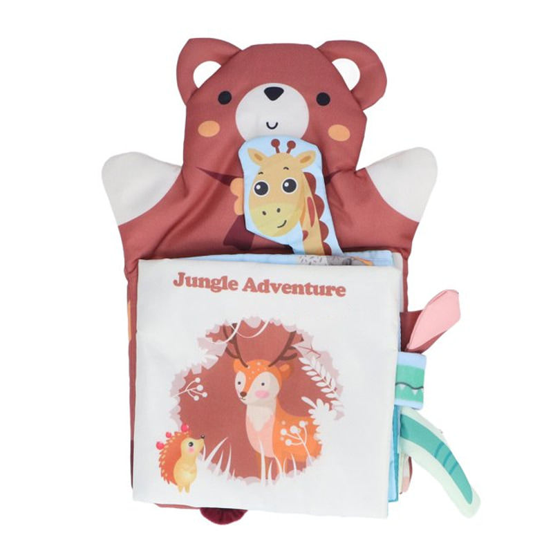 Бебешка мека книжка и кукла за ръка 2в1 Raya Toys