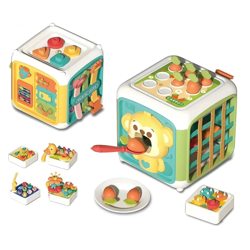 Бебешки куб активити Raya Toys Busy Smart Cube, със сменяеми панели