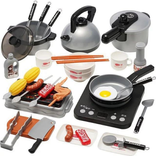 Детски кухненски комплект за готвене Raya Toys, Сив