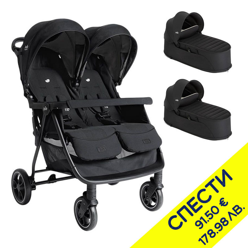 Бебешка количка за близнаци Joie estrella™ + Soft Carry Cots Пакет с отстъпка №141