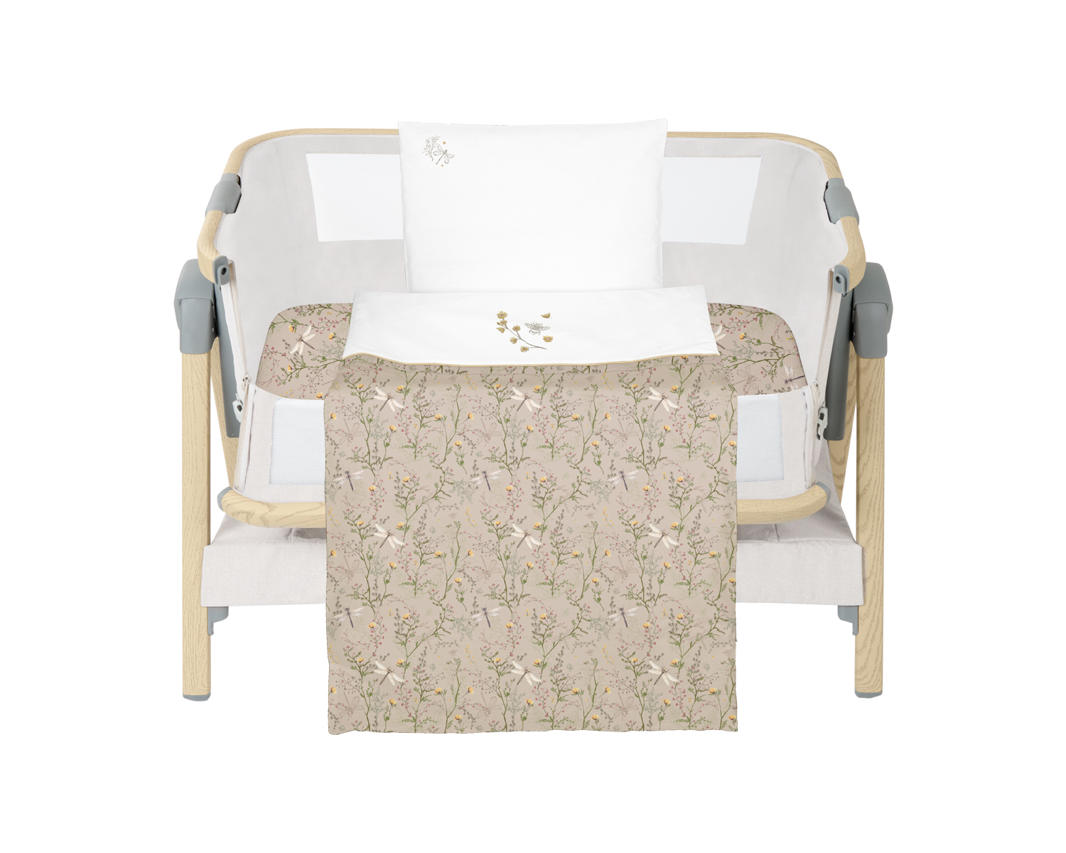 Бебешки спален комплект за мини-кошара 3ч Secret Garden Beige