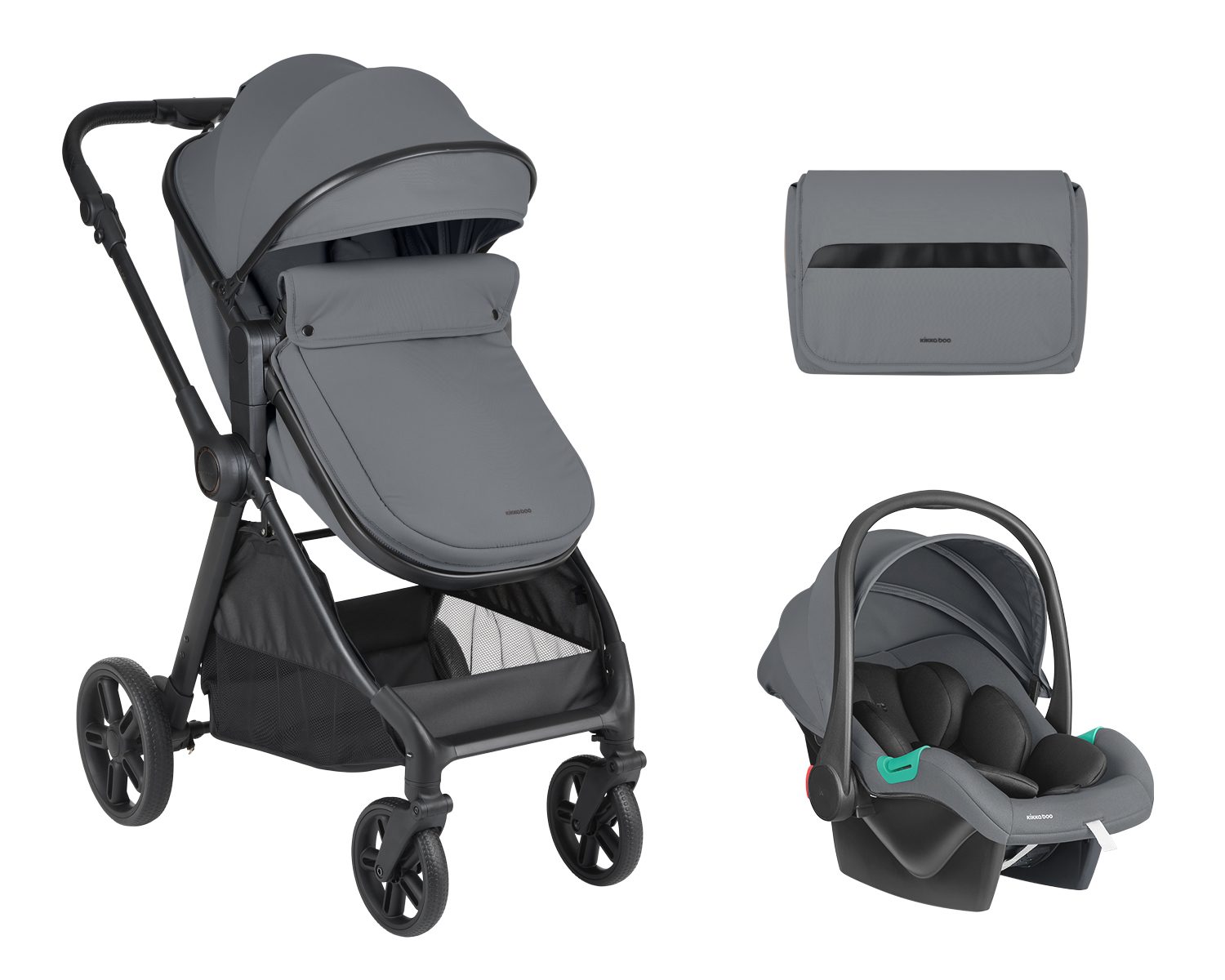 Комбинирана количка 3в1 трансф. седалка Eloe Dark Grey